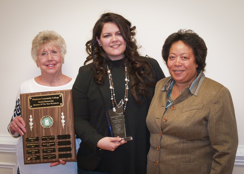 Shirley Deal, Alumni Partnership Chair; Jeanean Bustamante, 2017 Alumnus of the Year Recipient; and Edna Brown, Academic Success Center Coordinator and former PTK Advisor 