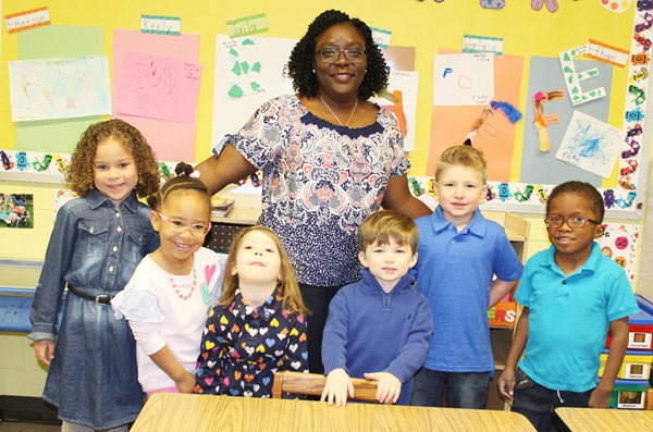 PCC’s Child Development Center and Summer Day Camp Director, Kimberly Harris with students currently enrolled in PCC’s preschool program.