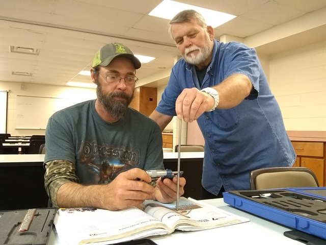 Stanley Thornton (left) with PCC instructor Mike Cobb
