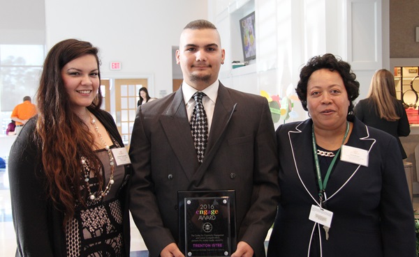 2015 Student Leader Jeanean Bustamente with 2016 Student LeaderTrenton Istre and Edna Brown, PTK advisor 